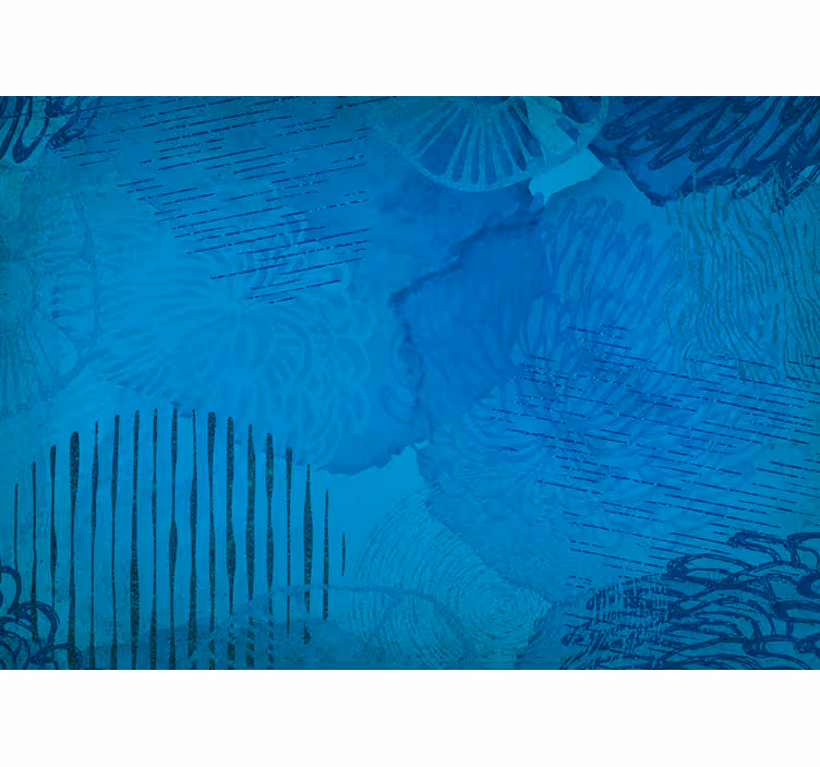 Mural abstracto patrones texturizados azules - TenVinilo