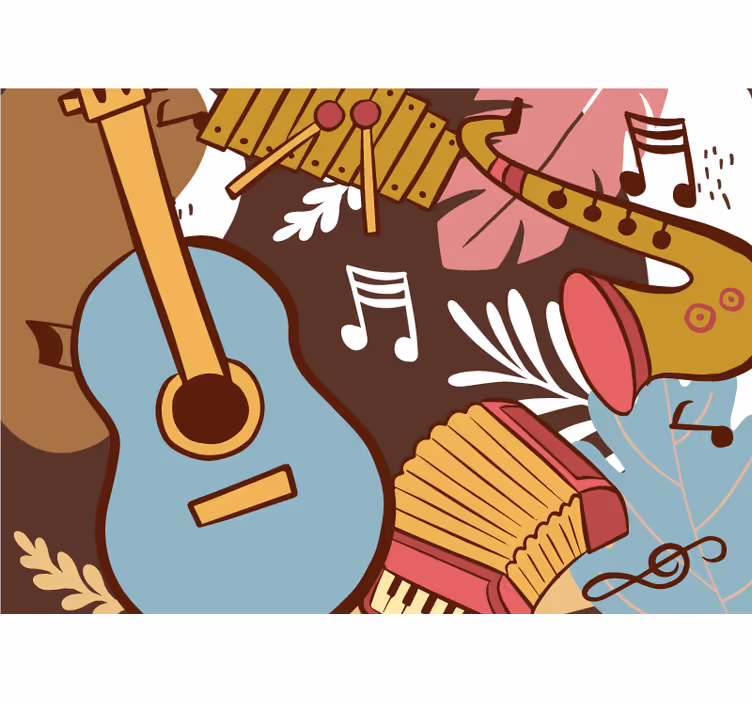 Mural de música arreglo de instrumentos musicales - TenVinilo