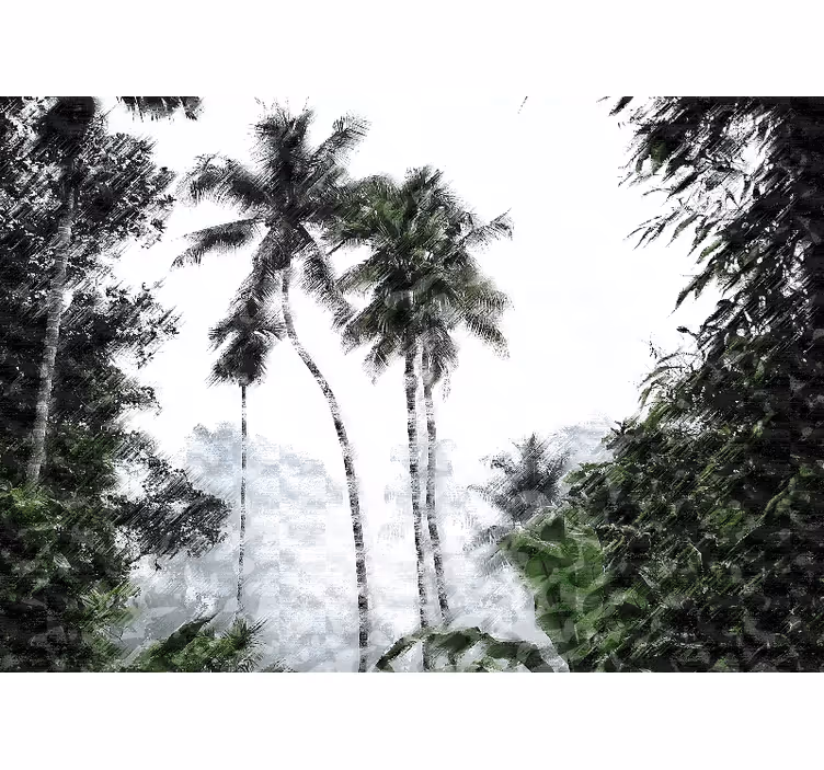 Mural de naturaleza serenidad de palmeras - TenVinilo