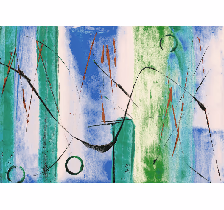 Mural abstracto con patrones de líneas dinámicas - TenVinilo