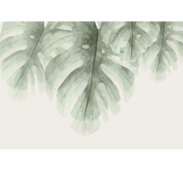 Mural de naturaleza gran hoja tropical - TenVinilo