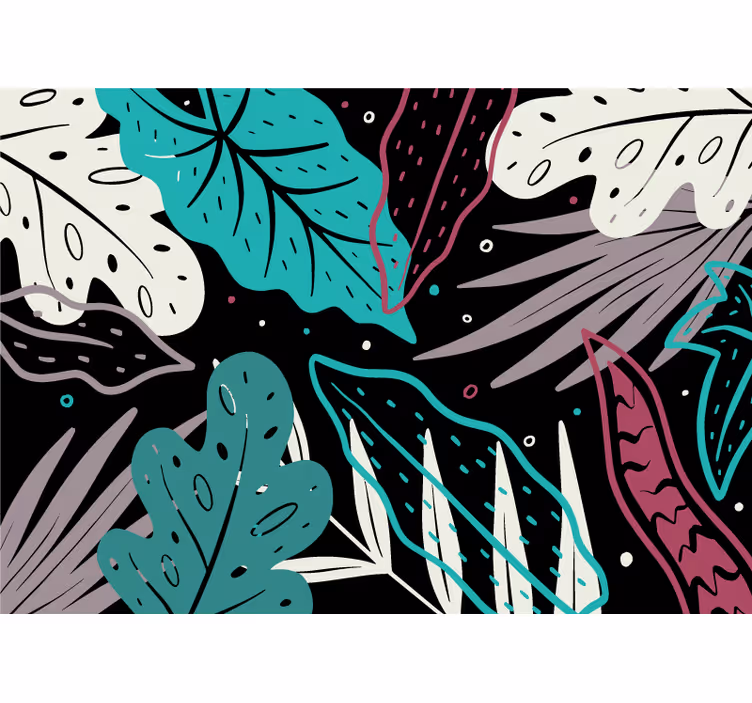 Mural de naturaleza motivos decorativos de hojas - TenVinilo