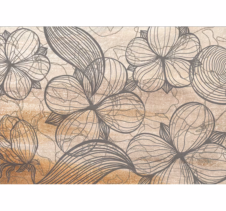 Mural de flores con patrones florales elegantes - TenVinilo