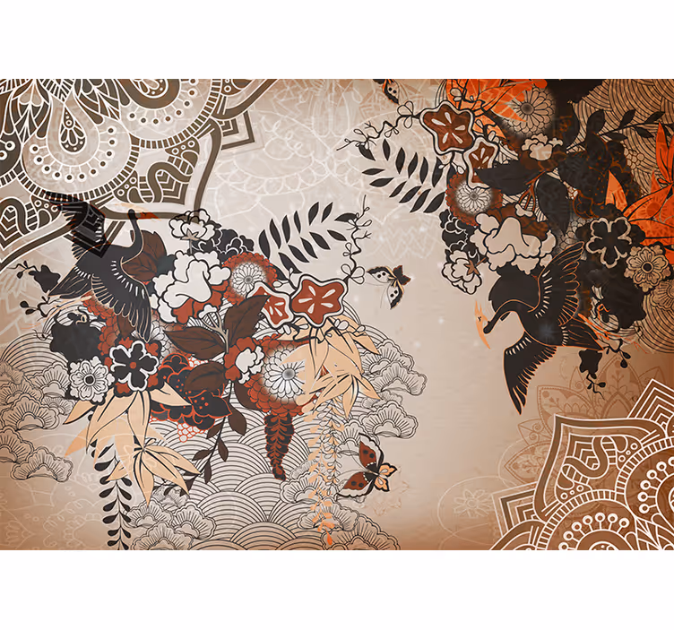 Mural de mandala patrones florales de mandala - TenVinilo