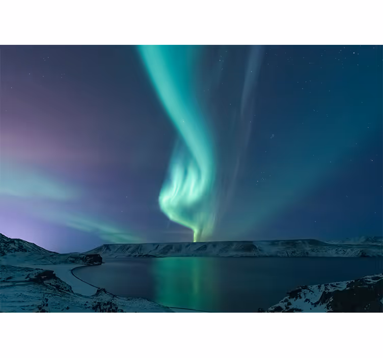 Fotomural cielo aurora boreal exposición - TenVinilo