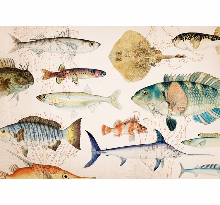 Mural de animales colección vida marina - TenVinilo