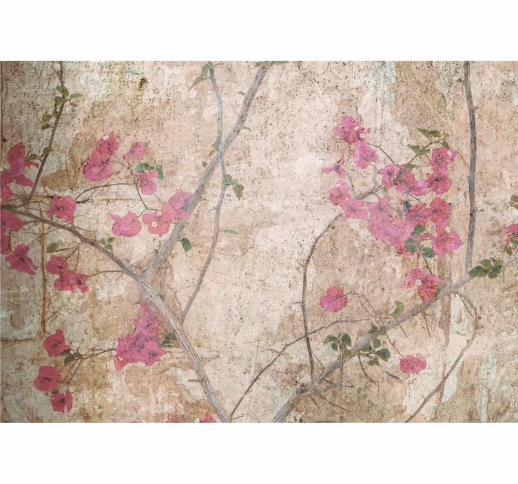 Mural de flores flores de bougainvillea rosa - TenVinilo