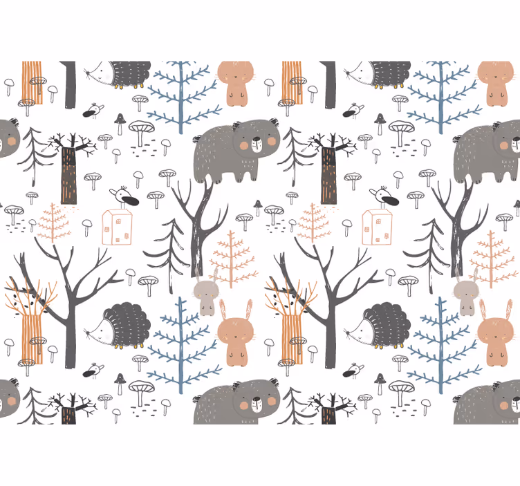 Mural para bebé tema de animales del bosque - TenVinilo