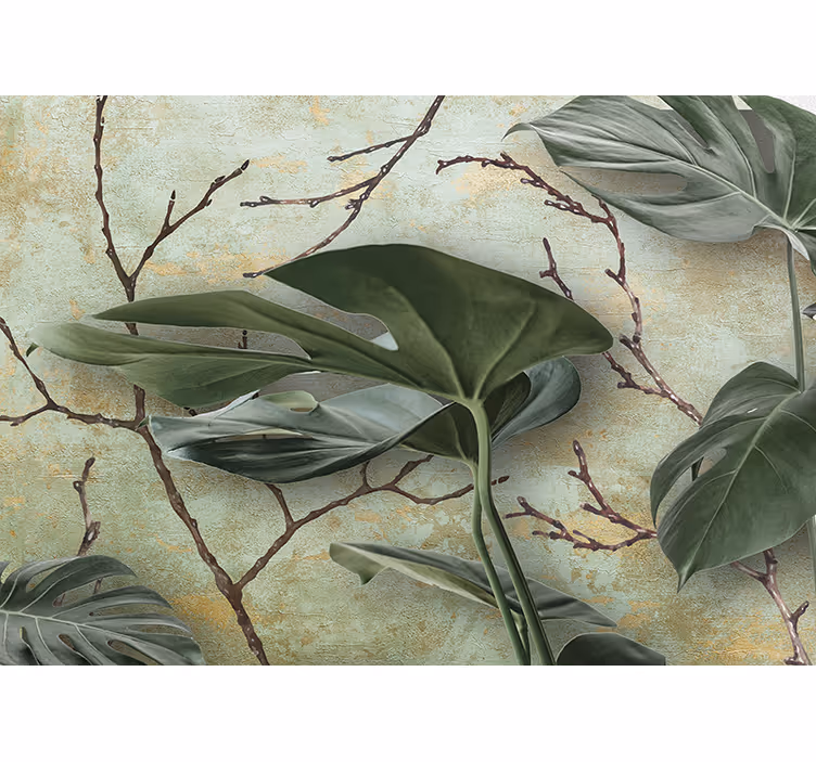 Mural de naturaleza inspiración en verde tropical - TenVinilo