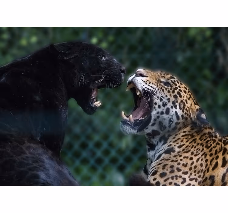 Mural de animales pantera y jaguar - TenVinilo