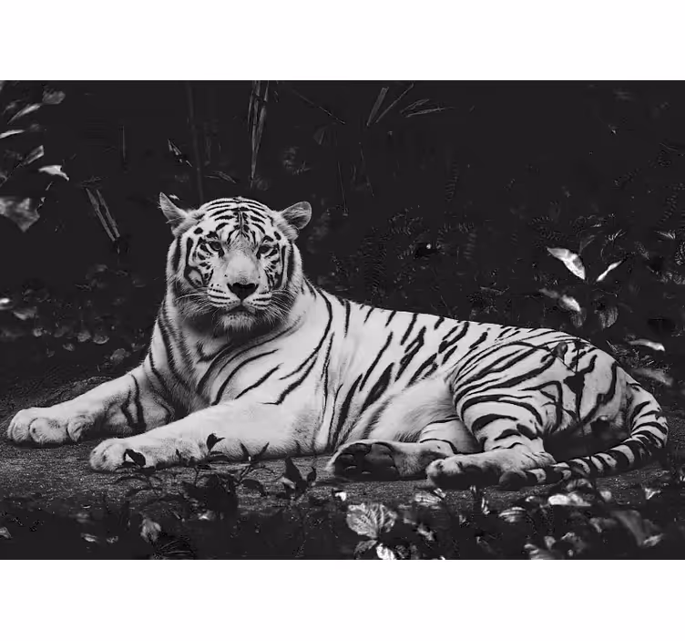 Mural de animales tigre blanco noble - TenVinilo