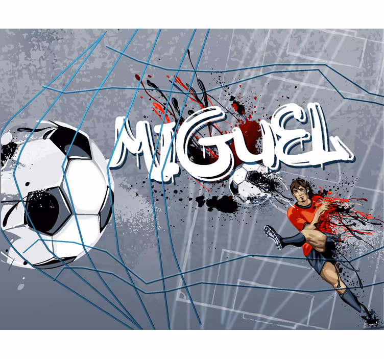 Fotomural juvenil gol del jugador de futbol - TenVinilo