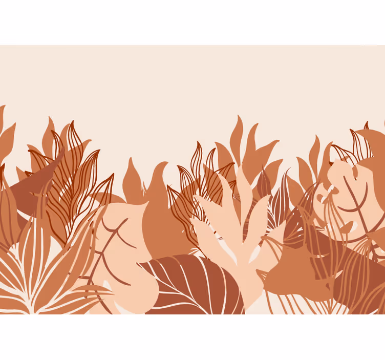 Papel mural terracota paisaje tropical - TenVinilo