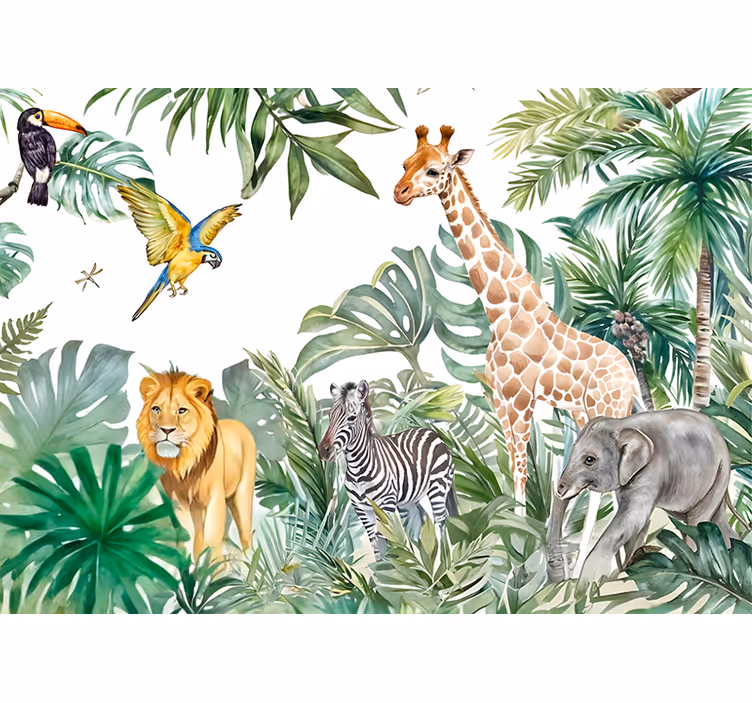 Mural de animales fauna silvestre - TenVinilo