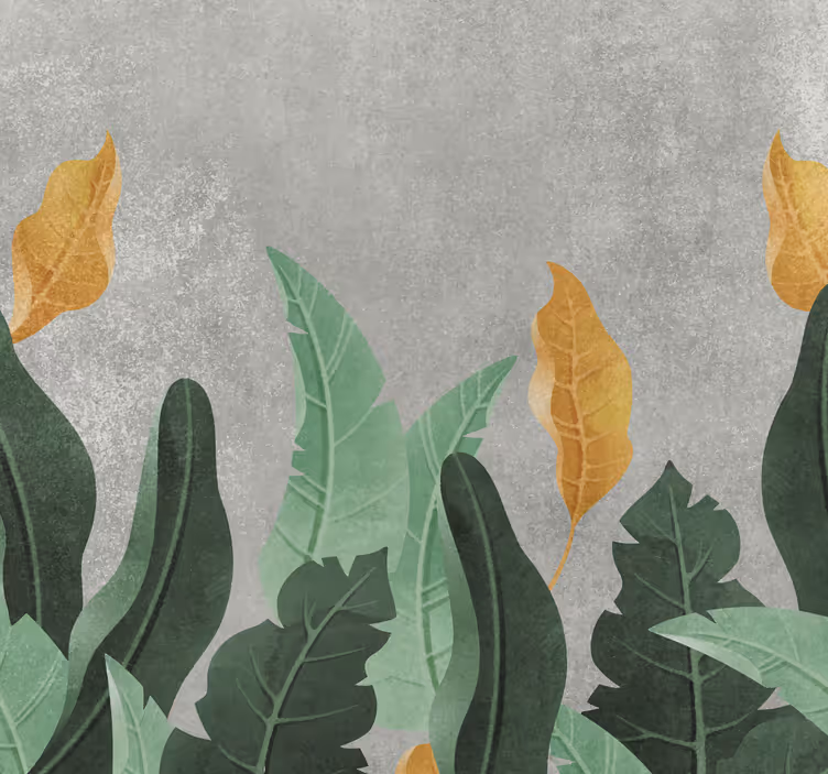 Fotomural salón las plantas en concreto - TenVinilo