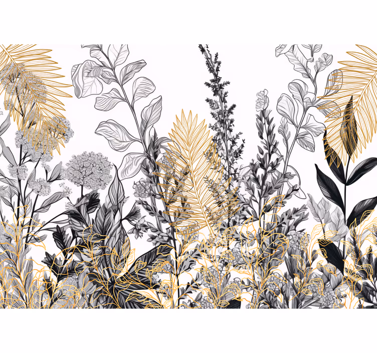 Fotomural salón dibujos de plantasDibujos de plantas - TenVinilo