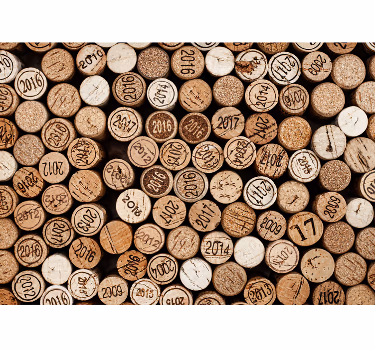 Fotomural cocina con diferentes corchos de vino - TenVinilo