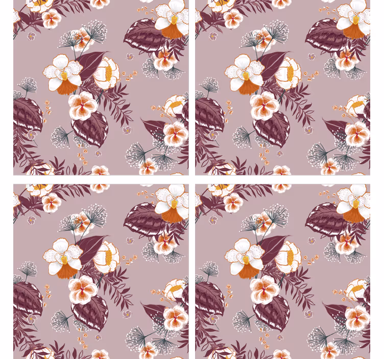 Posavasos superficie con diseño floral - TenVinilo