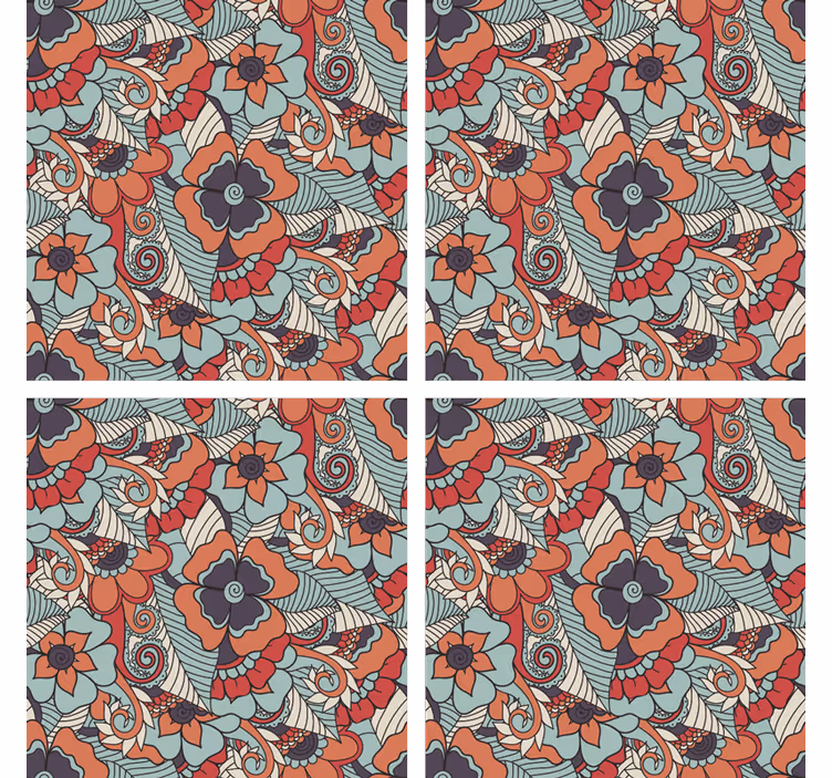 Posavasos estampado floral - TenVinilo