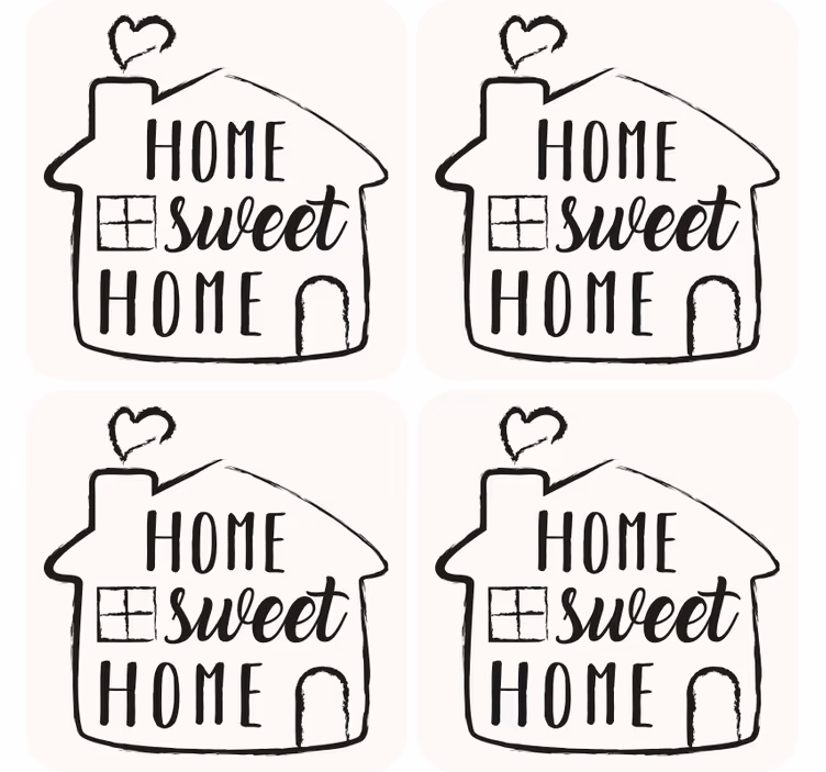 Posavasos con frases hogar dulce hogar - TenVinilo