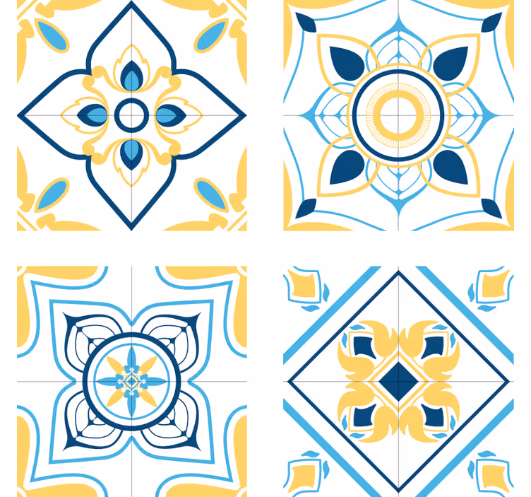 Posavasos de azulejo con patrones geométricos - TenVinilo