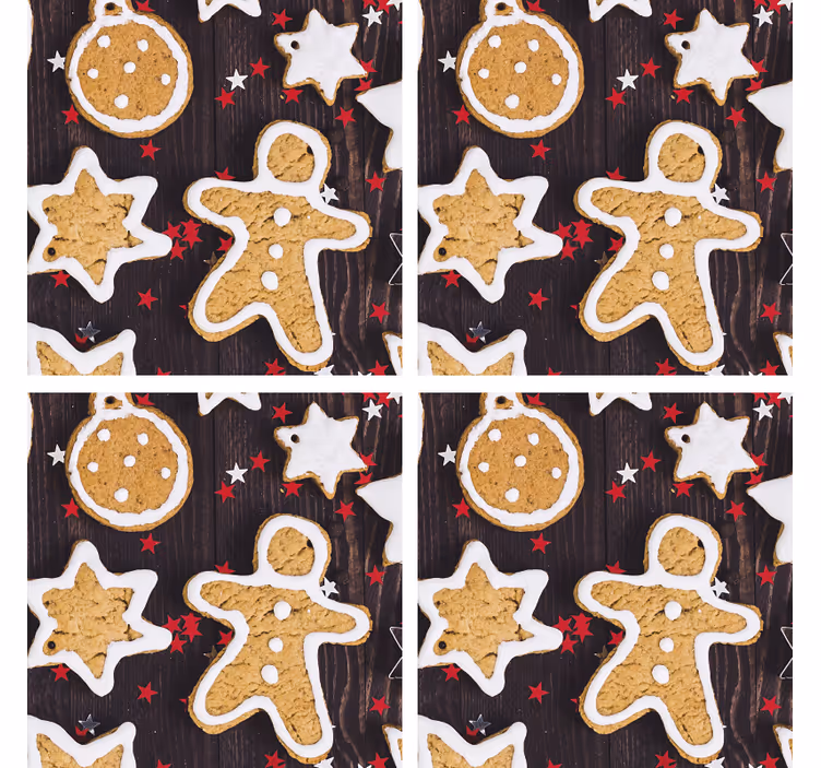 Posavasos navideño con diseño de galletas de jengibre - TenVinilo
