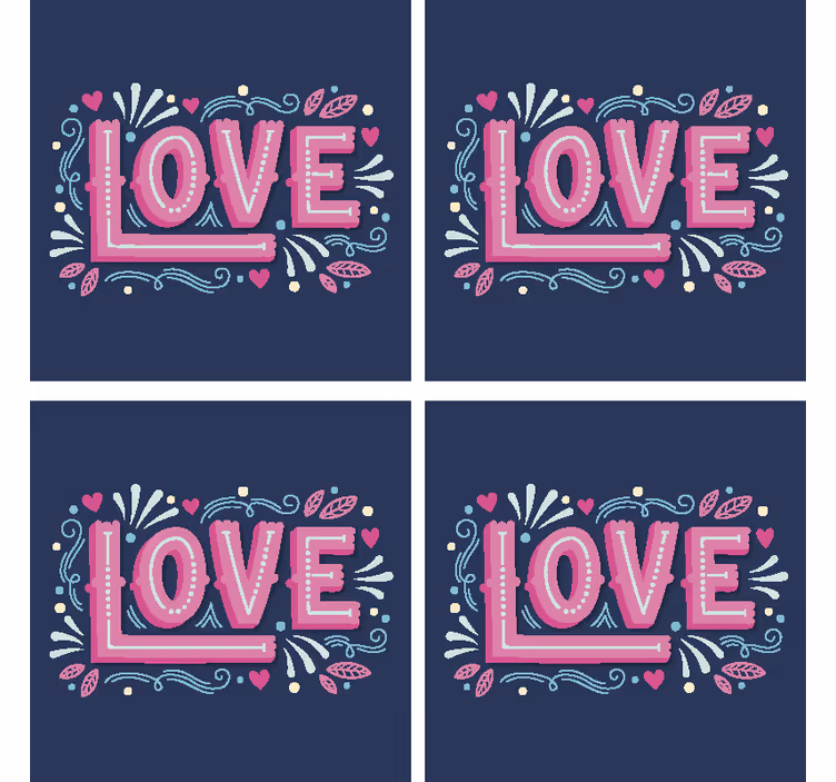 Posavasos con frases tipografía amor divertida - TenVinilo
