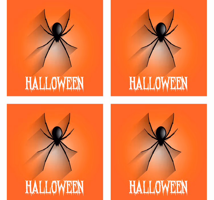 Posavasos halloween diseño de araña espeluznante - TenVinilo