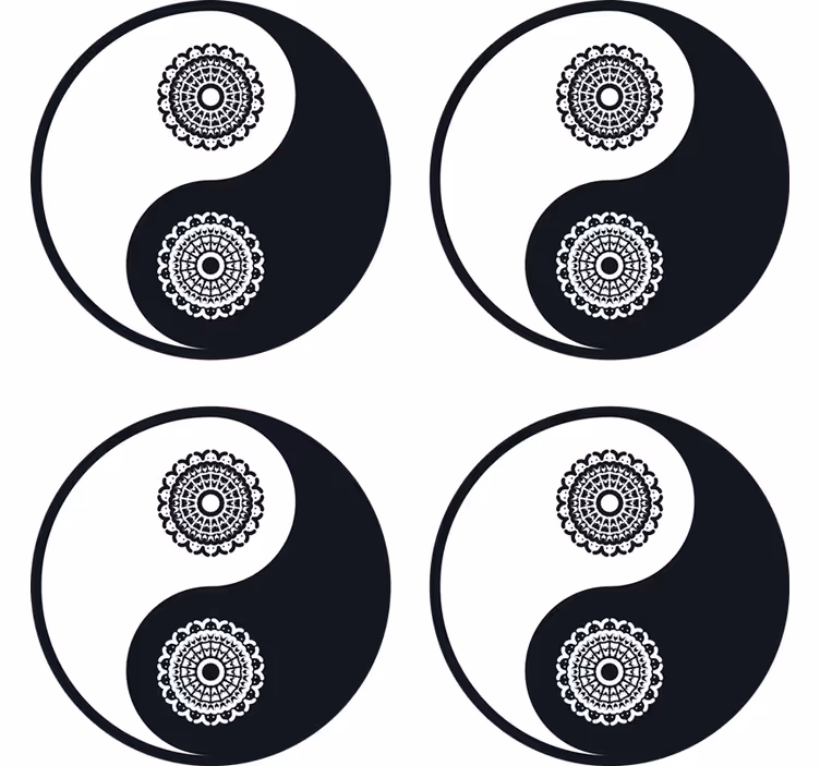 Posavasos frikis patrones de mandala yin yang - TenVinilo