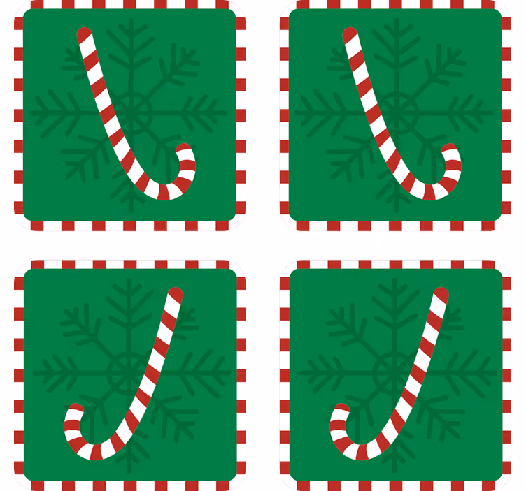 Posavasos navideño diseño de copo de nieve de caramelo - TenVinilo