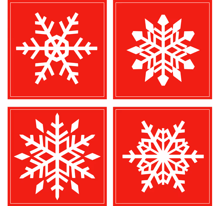 Posavasos navideños copo de nieve rojo - TenVinilo