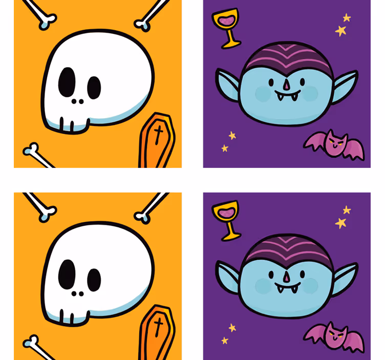 Posavasos halloween caras divertidas de vampiro - TenVinilo
