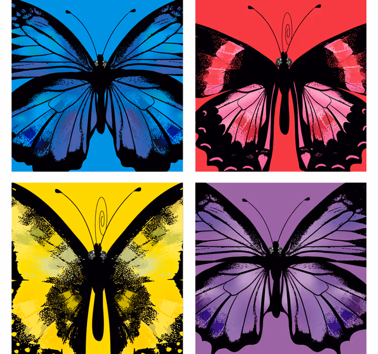 Posavasos frikis diseños de mariposas coloridas - TenVinilo