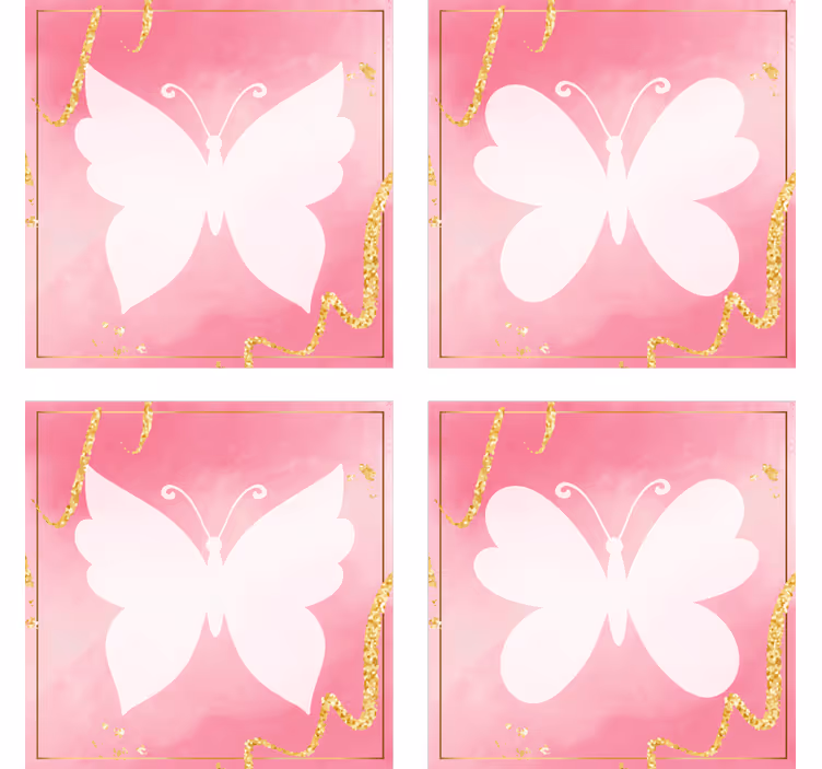 Posavasos moderno emblema de mariposa graciosa - TenVinilo