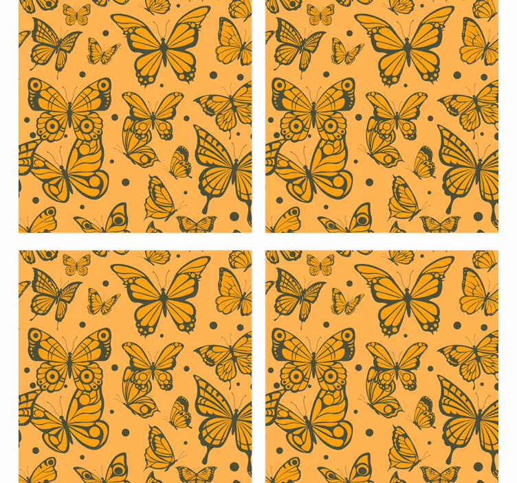 Posavasos con diseño de patrones de mariposas - TenVinilo
