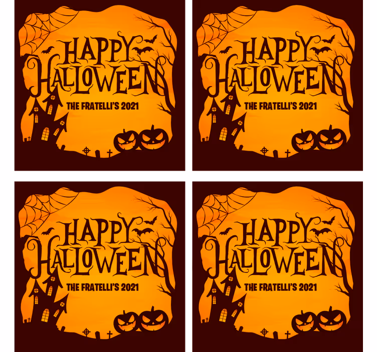 Posavasos halloween celebración espeluznante - TenVinilo