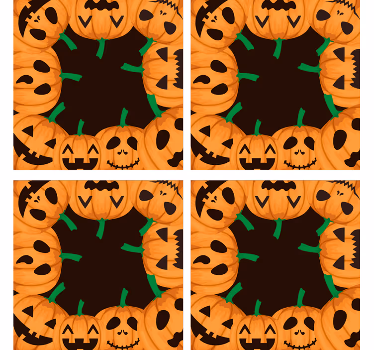 Posavasos halloween caras de calabaza sonrientes - TenVinilo