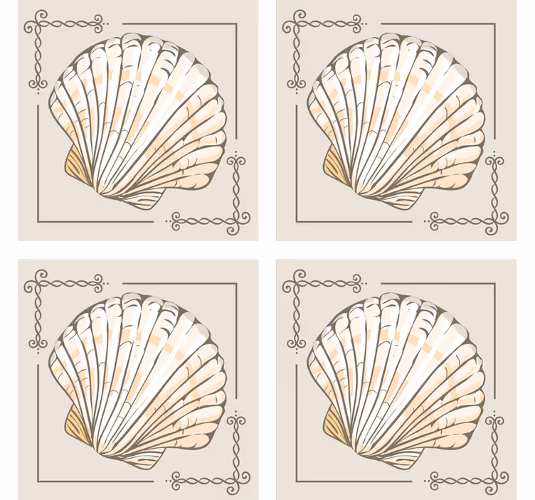 Posavasos vintage con motivo de conchas elegantes - TenVinilo