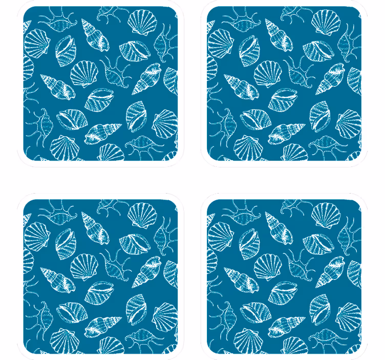 Posavasos fondo de patrones de conchas - TenVinilo