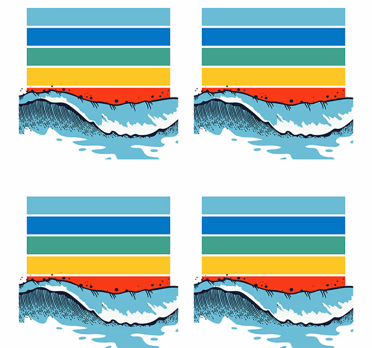 Posavasos patrón de olas coloridas - TenVinilo