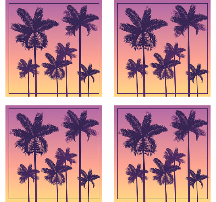 Posavasos palmeras silueteadas - TenVinilo