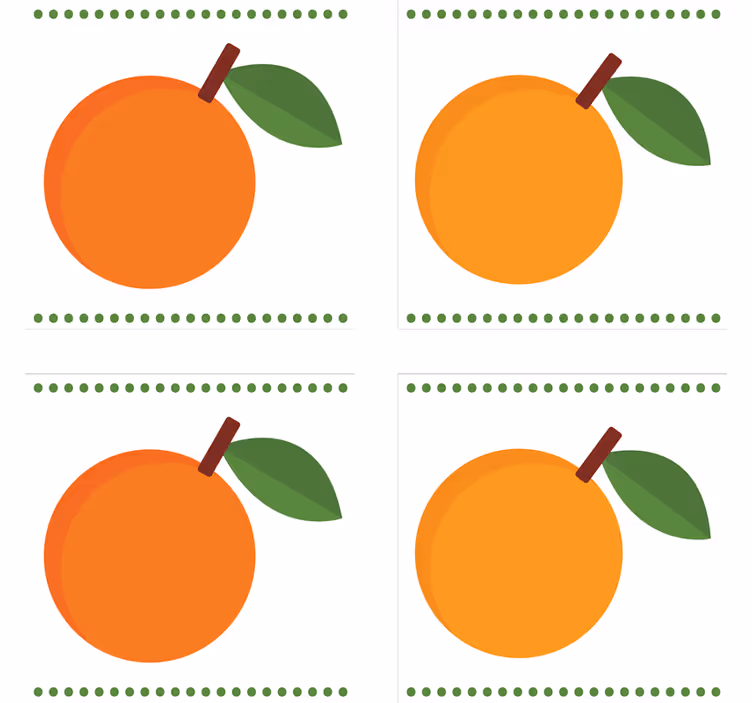 Posavasos moderno naranja con hoja - TenVinilo