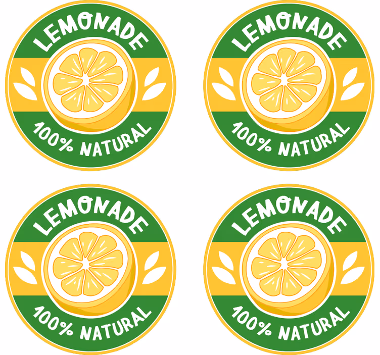 Posavasos con frases rodaja de limón natural - TenVinilo