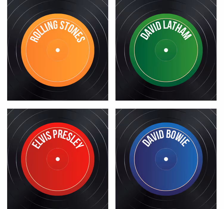 Posavasos frikis etiquetas de discos de vinilo - TenVinilo