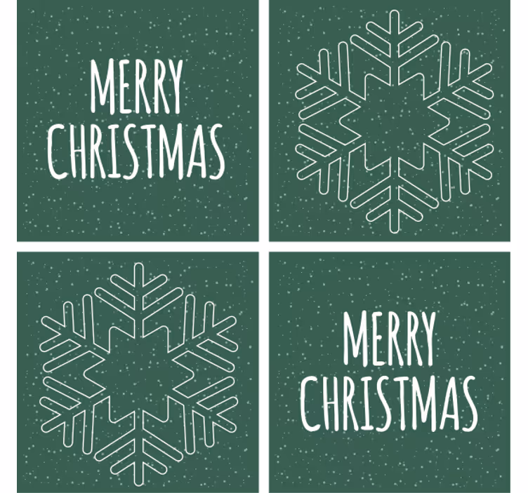 Posavasos navideño con diseño de copos de nieve - TenVinilo