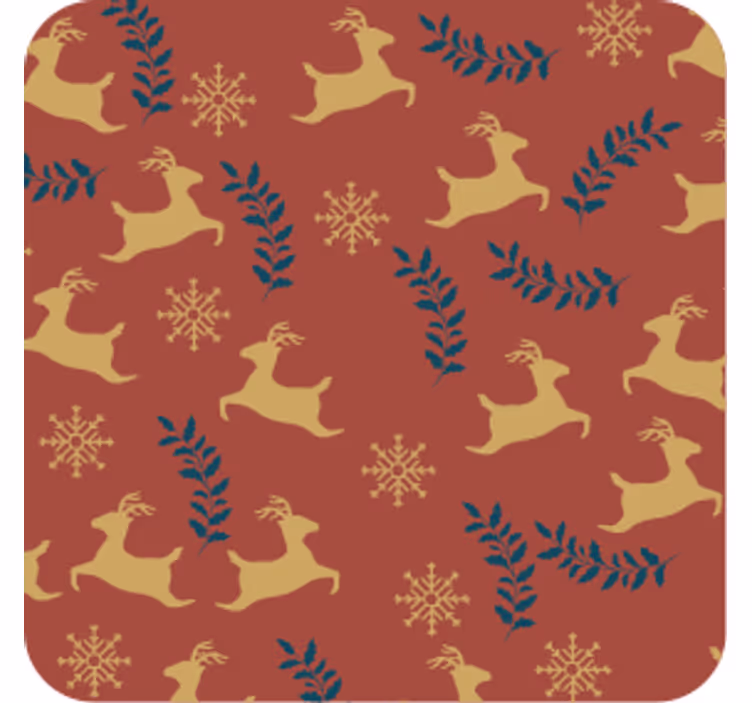Posavasos navideño con diseño de renos galopantes - TenVinilo