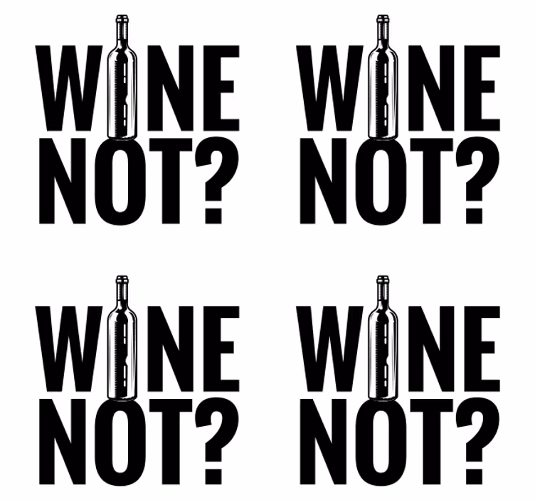 Posavasos con frases Vino, no botella - TenVinilo