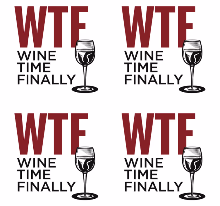 Posavasos con frases hora de vino wtf - TenVinilo