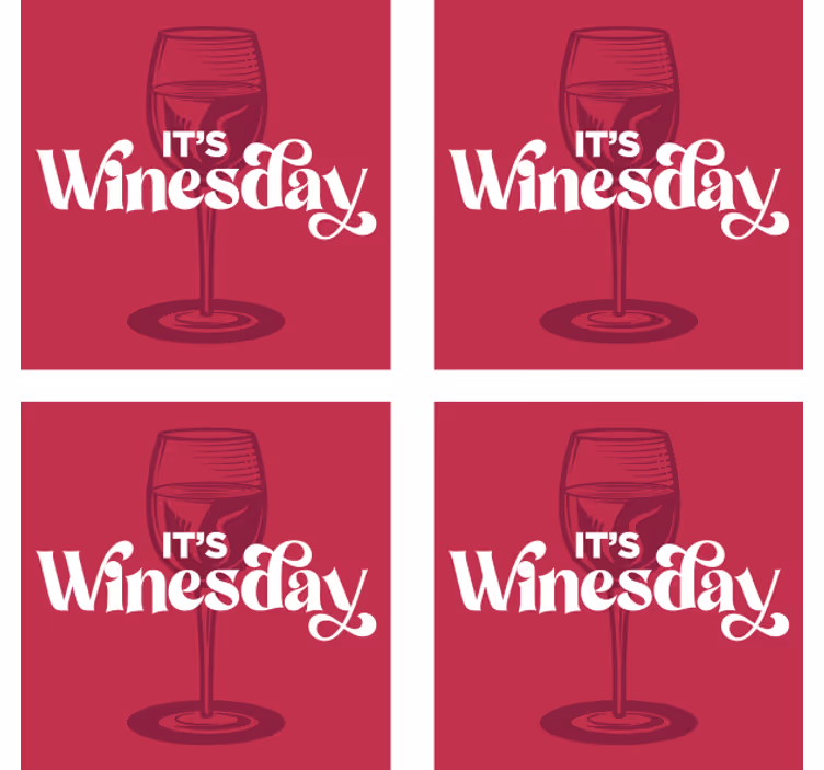 Posavasos con frases miércoles de vino - TenVinilo