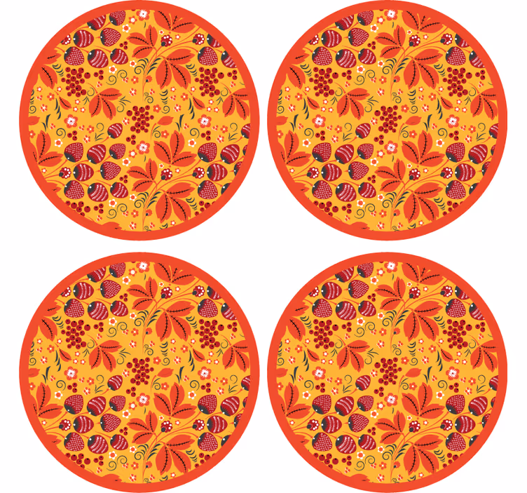 Posavasos motivo floral vibrante - TenVinilo